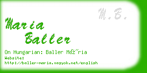 maria baller business card